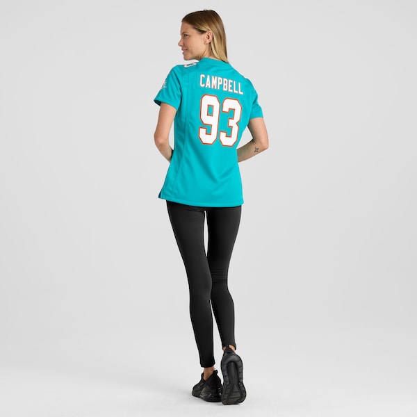 Calais Campbell Miami Dolphins Nike Women's Game Jersey - Aqua - Image 5