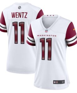 Alternative view of Carson Wentz Washington Commanders Nike Women's Game Jersey - White/Black/Burgundy