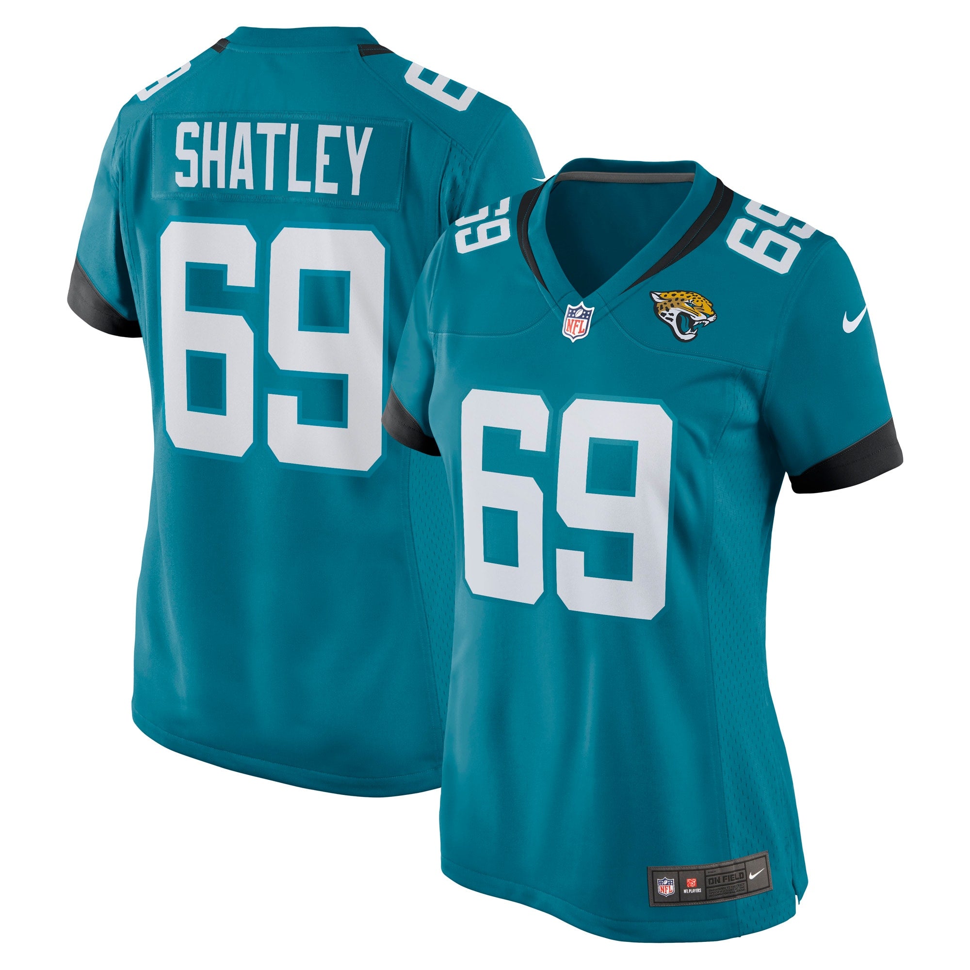 Tyler Shatley Jacksonville Jaguars Nike Women's Game Jersey - Black/Teal - Image 5