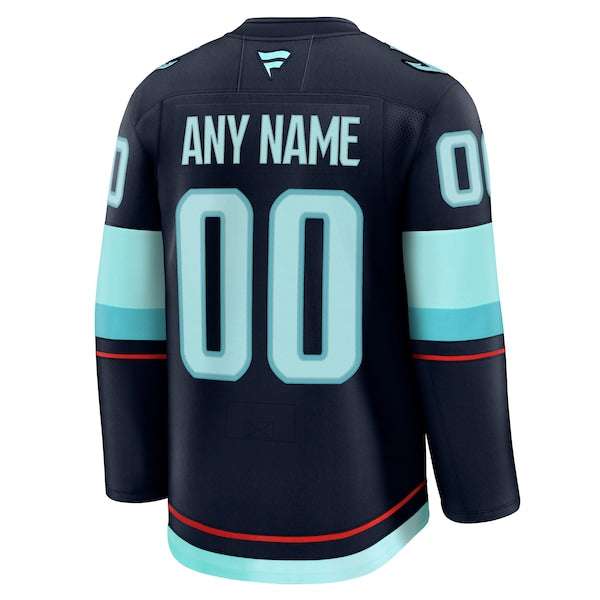 Seattle Kraken Home Premium Custom Jersey - Deep Sea Blue/White - Image 4