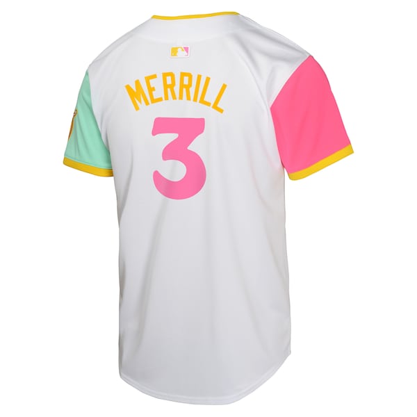 Jackson Merrill San Diego Padres Nike Youth City Connect Limited Jersey - White - Image 3