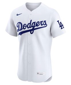 Alternative view of Los Angeles Dodgers Nike Home Elite Jersey - White