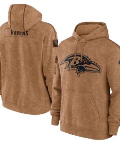 Baltimore Ravens Men's Nike Brown 2023 Salute To Service Club Pullover Hoodie