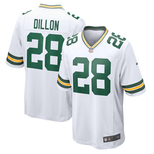 AJ Dillon Green Bay Packers Nike Game Player Jersey - White/Green - Image 4