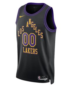 Alternative view of Los Angeles Lakers Nike Unisex 2023/24 Custom Swingman Jersey - Black - City Edition