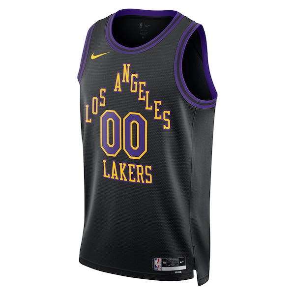 Los Angeles Lakers Nike Unisex 2023/24 Custom Swingman Jersey - Black - City Edition - Image 2