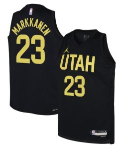 Lauri Markkanen Utah Jazz Jordan Brand Youth Swingman Jersey - Statement Edition - Black
