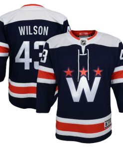 Alternative view of Tom Wilson Washington Capitals Youth 2020/21 Alternate Premier Player Jersey - Navy/Red
