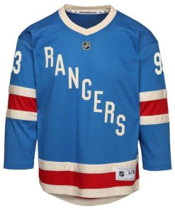 Alternative view of Mika Zibanejad New York Rangers Youth Centennial Replica Jersey - Blue