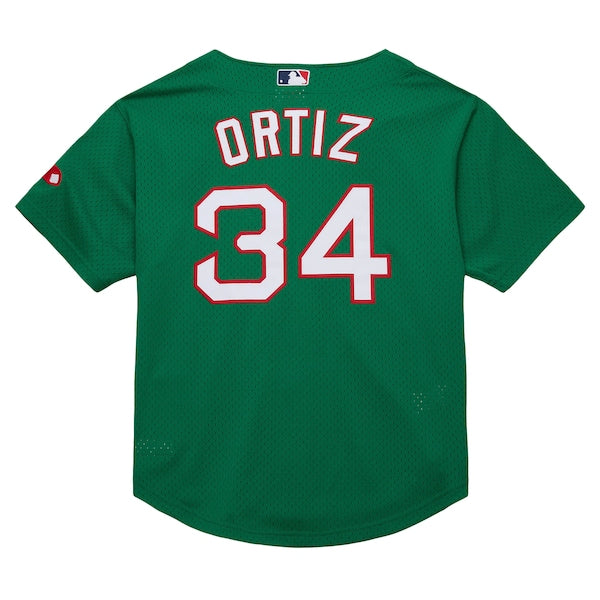 David Ortiz Boston Red Sox Cooperstown Collection Mesh Batting Practice Jersey - Kelly Green - Image 3