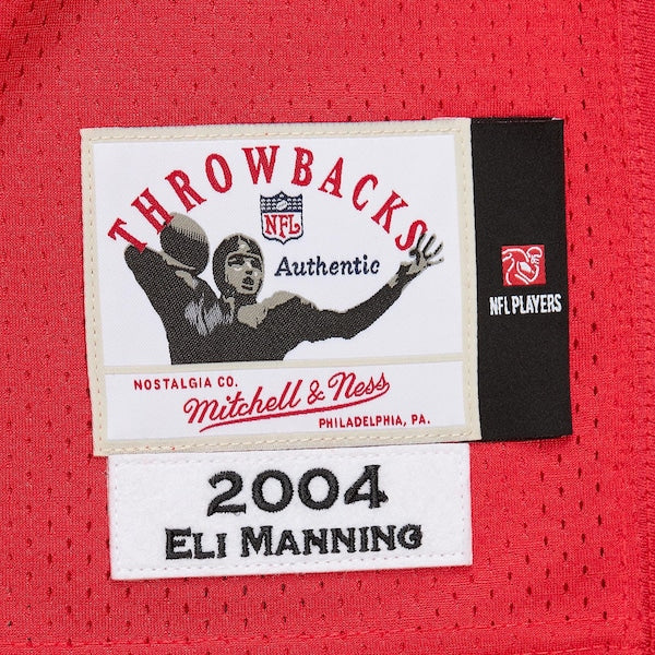 Eli Manning New York Giants 2004 Authentic Throwback Retired Player Jersey - Red - Image 7