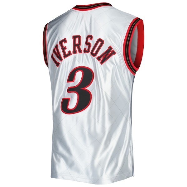 Allen Iverson Philadelphia 76ers 2000/01 Hardwood Classics 75th Anniversary Swingman Jersey - Platinum - Image 3