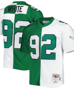 Reggie White Philadelphia Eagles 1990 Split Legacy Replica Jersey - Kelly Green/White