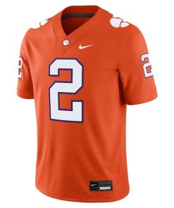 Alternative view of Men's Nike Cade Klubnik Orange Clemson Tigers NIL Football Game Jersey