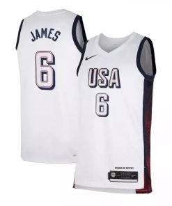 LeBron James #6 USA Men¡¯s National Team USA 2024 OLYMPIC JERSEYS - White