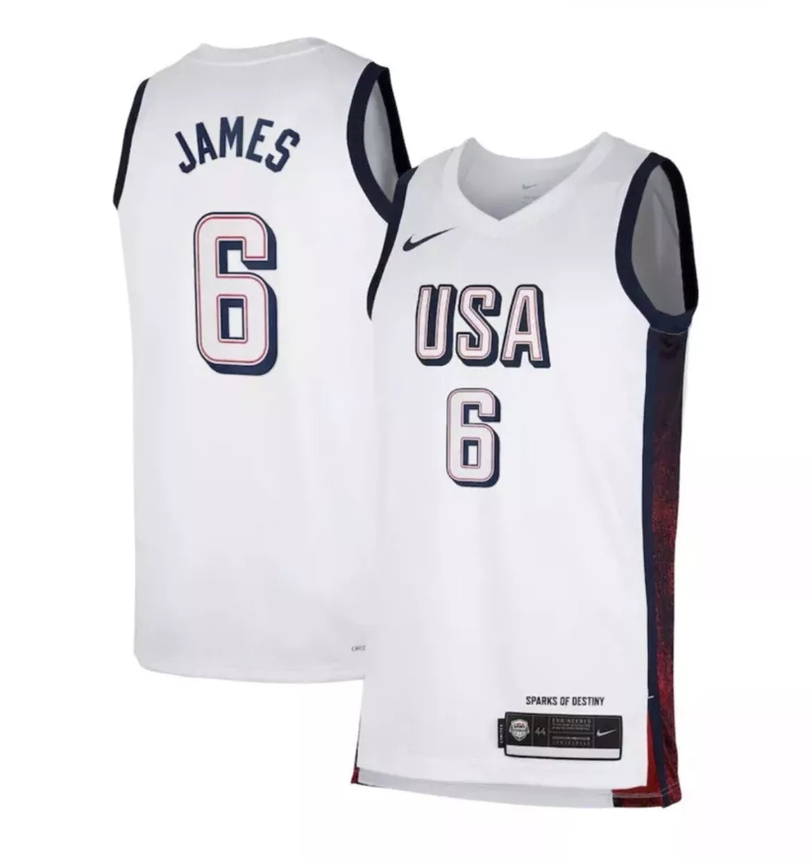 LeBron James #6 USA Men¡¯s National Team USA 2024 OLYMPIC JERSEYS - White