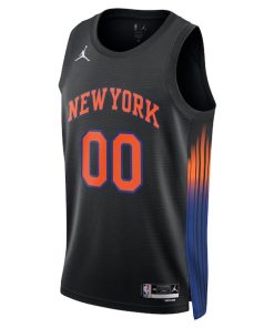 Alternative view of New York Knicks Jordan Brand Unisex Swingman Custom Jersey - Statement Edition - Black