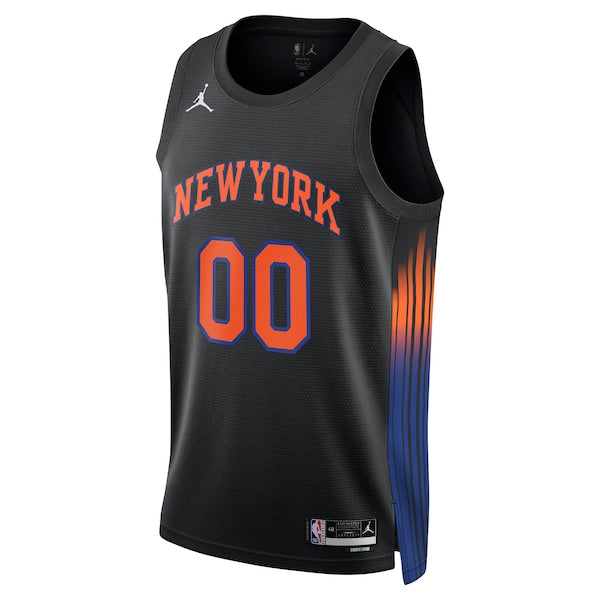New York Knicks Jordan Brand Unisex Swingman Custom Jersey - Statement Edition - Black - Image 2