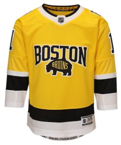 Alternative view of Jeremy Swayman Boston Bruins Outerstuff Youth 2026 NHL Stadium Series Premier Jersey - Gold