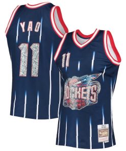 Yao Ming Houston Rockets 2002/03 Hardwood Classics NBA 75th Anniversary Diamond Swingman Jersey - Navy