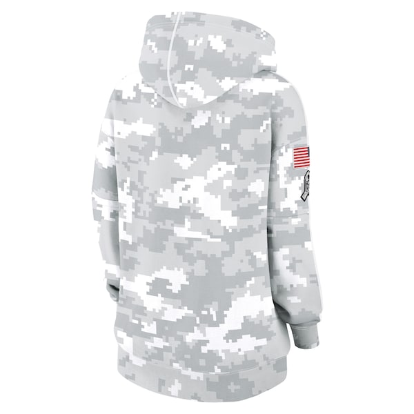 Green Bay Packers Nike Women's 2024 Salute To Service Club Fleece Pullover Hoodie - Arctic Camo - Image 3