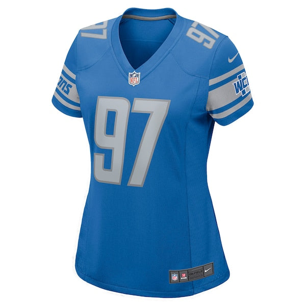Aidan Hutchinson Detroit Lions Nike Women's Game Jersey - Blue/Silver - Image 3