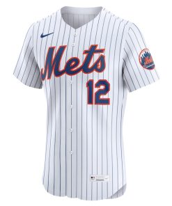 Alternative view of Francisco Lindor New York Mets Nike Home Elite Player Jersey - White
