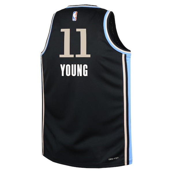 Trae Young Atlanta Hawks Nike Youth Swingman Replica Jersey - City Edition - Black - Image 3