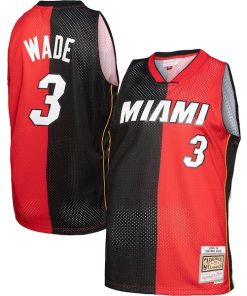 Dwyane Wade Miami Heat Hardwood Classics 2005/06 Split Swingman Jersey - Black/Red