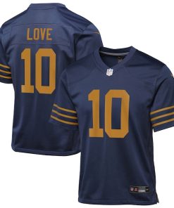 Alternative view of Jordan Love Green Bay Packers Nike Youth The 1923 Classic Game Jersey - Navy/White/Green