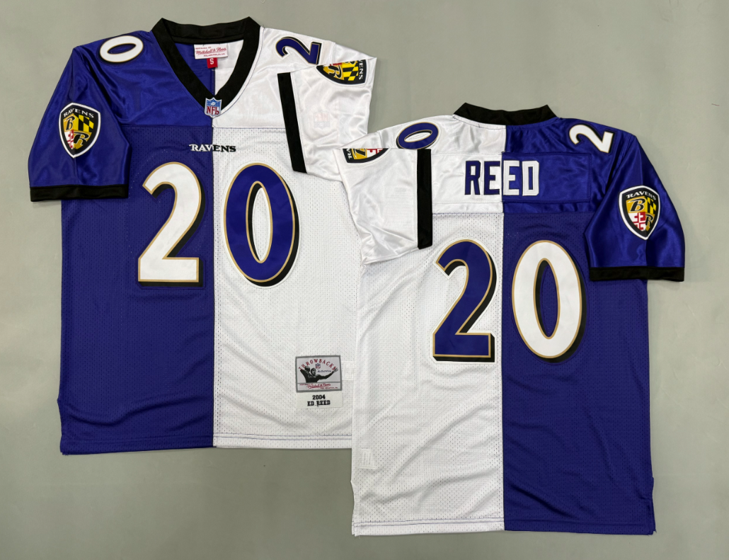 Ed Reed Baltimore Ravens Authentic Split Throwback Retired Player Jersey
