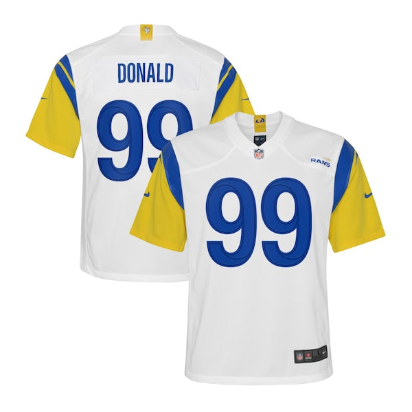 Aaron Donald Los Angeles Rams Nike Youth Game Jersey - White/Royal - Image 2