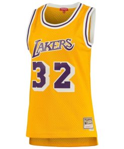 Alternative view of Magic Johnson Los Angeles Lakers Women's 1984/85 Hardwood Classics Swingman Jersey - Gold