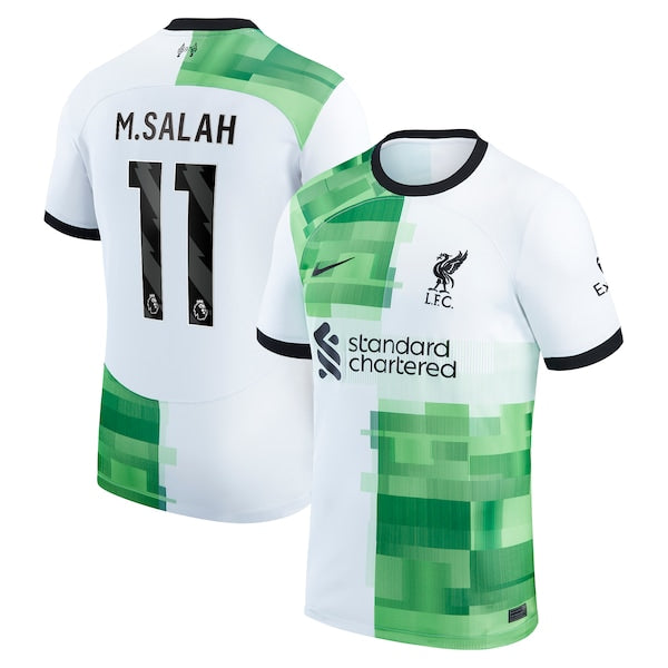 Mohamed Salah Liverpool Nike 2023/24 Away Replica Player Jersey - White/Red - Image 2