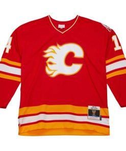 Alternative view of Theoren Fleury Calgary Flames  1988/89 Blue Line Player Jersey - Red