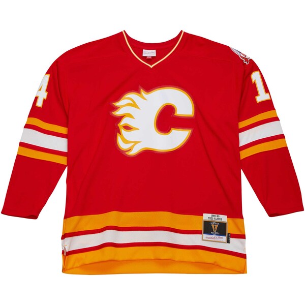Theoren Fleury Calgary Flames 1988/89 Blue Line Player Jersey - Red - Image 2