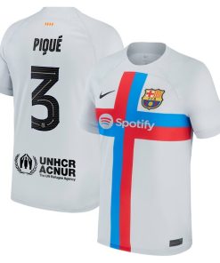 Gerard Pique Barcelona Nike 2022/23 Third Breathe Stadium Replica Player Jersey - Gray
