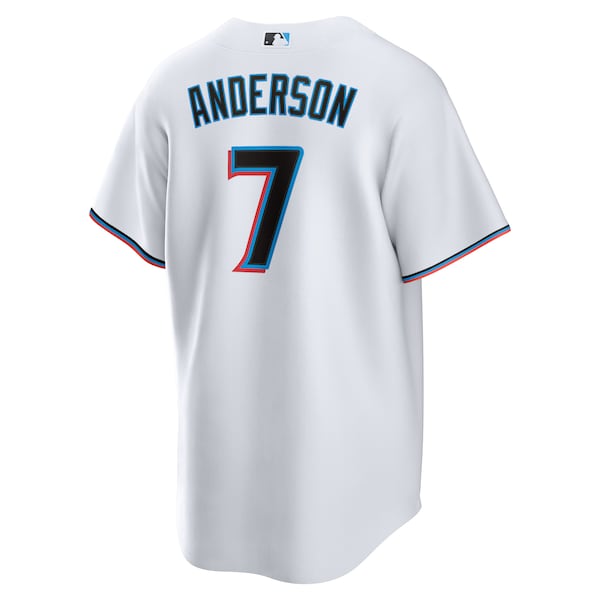 Tim Anderson Miami Marlins Nike Home Replica Player Jersey - White - Image 3