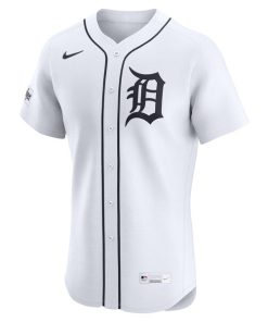 Alternative view of Detroit Tigers Nike Home Elite Sponsor Patch Custom Jersey - White