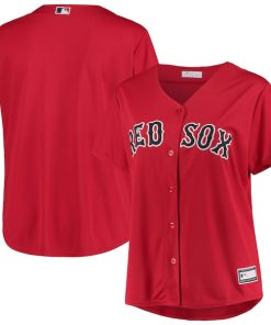 Boston Red Sox Women's Plus Size Alternate Replica Team Jersey - Red