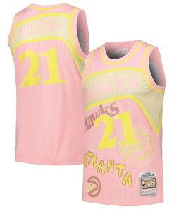Dominique Wilkins Atlanta Hawks  1986/87 Swingman Sidewalk Sketch Jersey - Pink