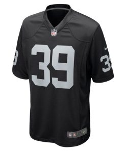 Alternative view of Nate Hobbs Las Vegas Raiders Nike Game Jersey - Black