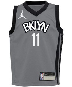 Alternative view of Kyrie Irving Brooklyn Nets Jordan Brand Toddler 2020/21 Jersey - Gray - Statement Edition