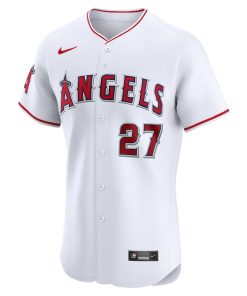 Alternative view of Mike Trout Los Angeles Angels Nike Home Elite Player Jersey - White