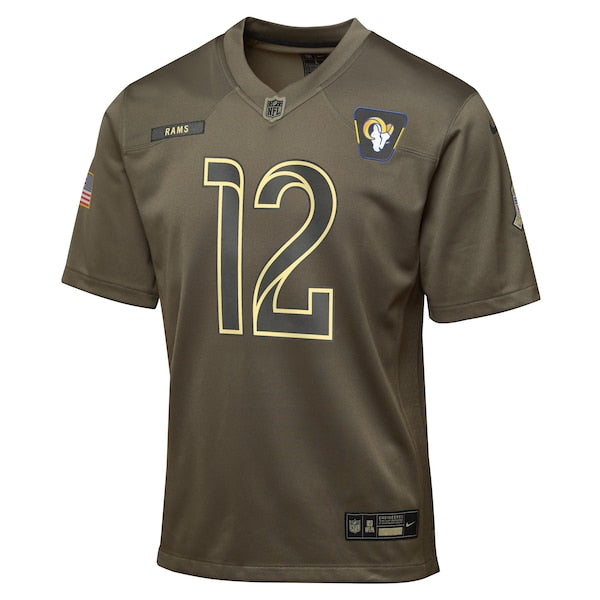 Puka Nacua Los Angeles Rams Nike Youth 2025 Salute to Service Game Jersey - Olive - Image 2