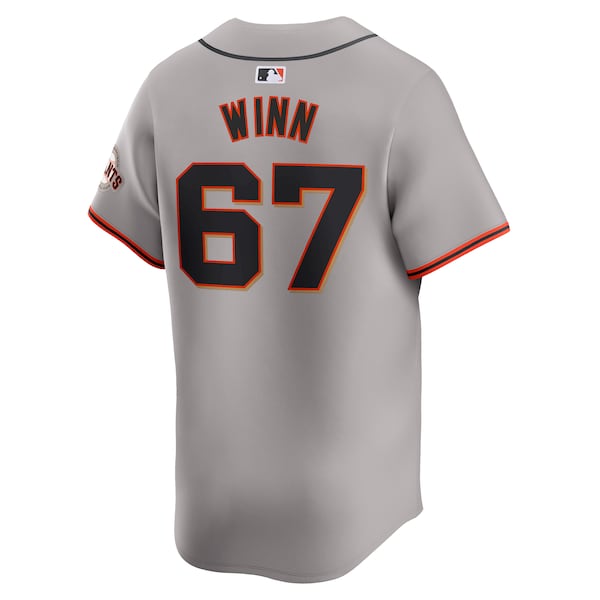 Keaton Winn San Francisco Giants Nike Away Limited Player Jersey - Gray/Cream - Image 4