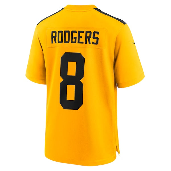 Aaron Rodgers Pittsburgh Steelers Nike Alternate 1933 Throwback Game Jersey - Gold/Black/White - Image 7