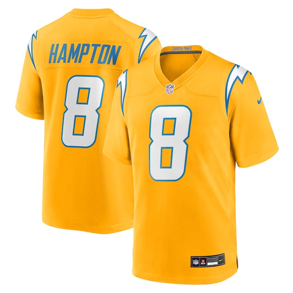 Omarion Hampton Los Angeles Chargers Nike Alternate Charger Power Game Player Jersey - Gold/Powder Blue - Image 2
