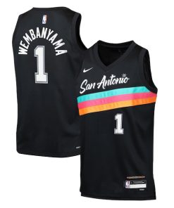 Victor Wembanyama San Antonio Spurs Nike Youth 2025/26 City Edition Swingman Jersey - Black