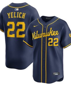 Christian Yelich Milwaukee Brewers Nike Alternate Limited Jersey - Navy